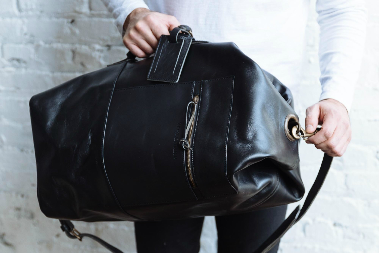 Giveaway Black Genuine Leather Military Duffle Bag from WP