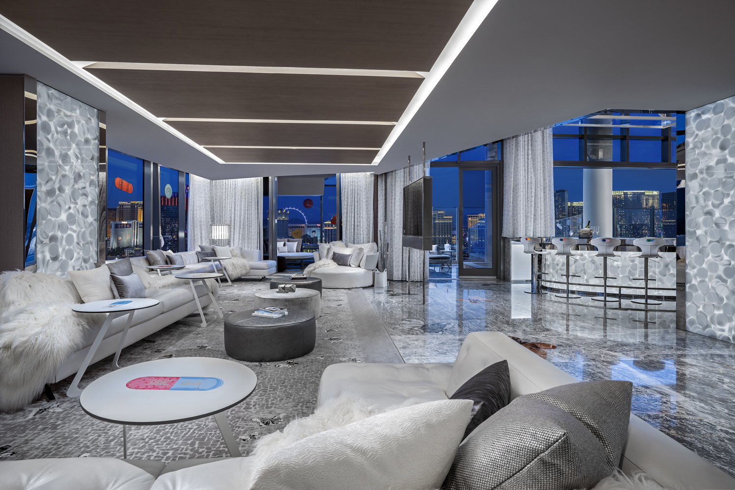 this 100000 a night vegas hotel suite is the worlds most expensive empathy designed by damien hirst living room