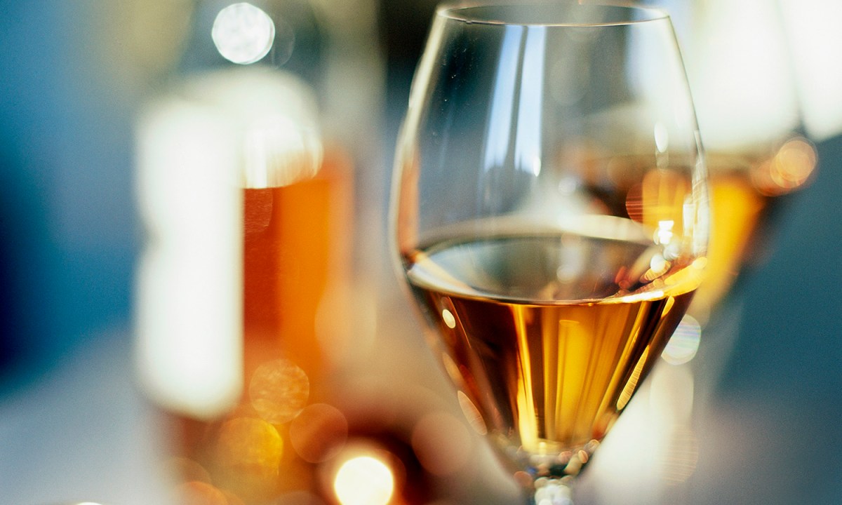 Sherry fortified wine in a glass