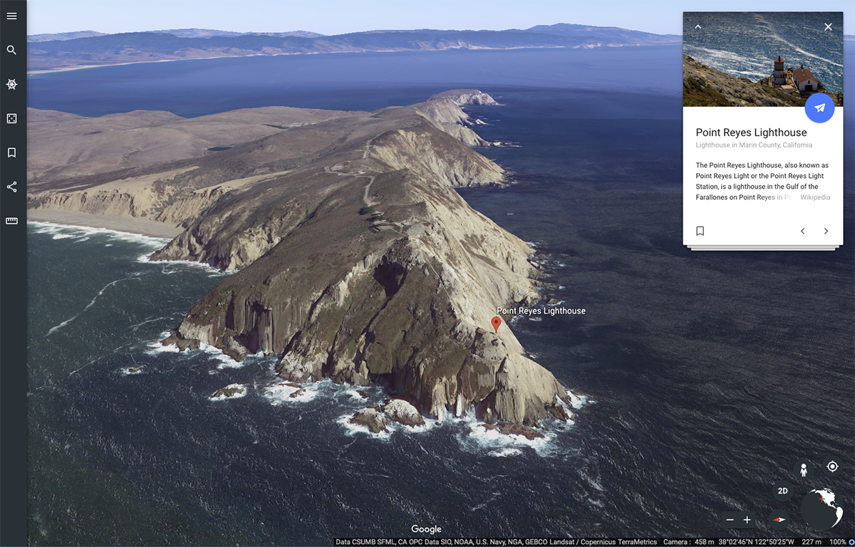 google earth national parks tour point reyes lighthouse national seashore