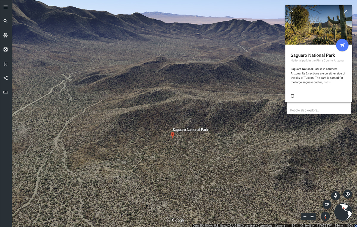 google earth national parks tour saguaro national park