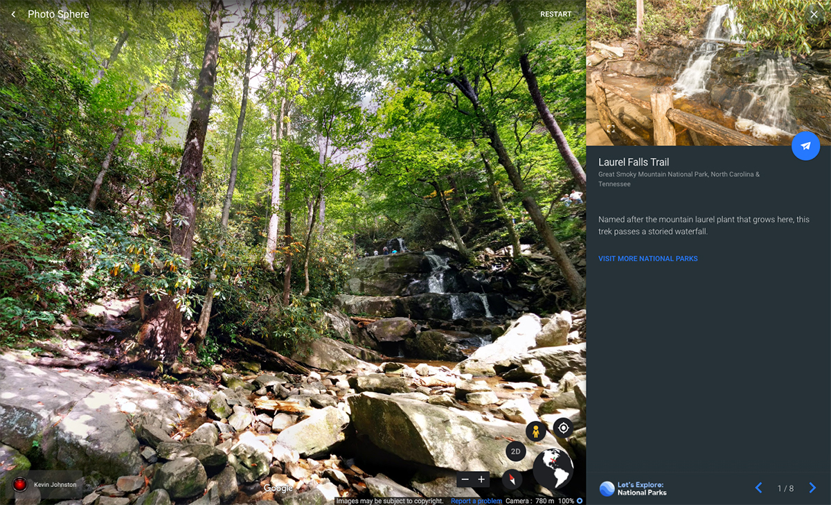 google earth national parks tour smoky mountains laurel falls