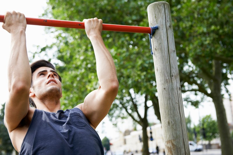 Man performing a chin-up