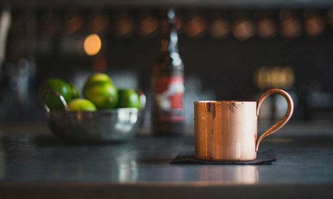 Moscow Mule with a bowl of limes