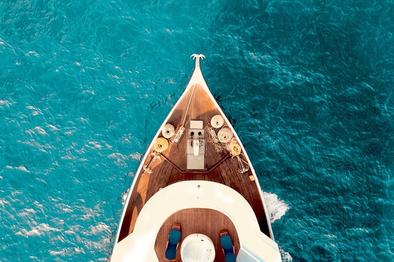 luxury yacht aerial ocean sea