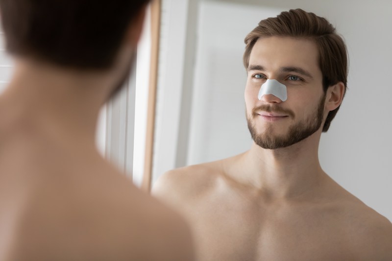 Man using nose strip