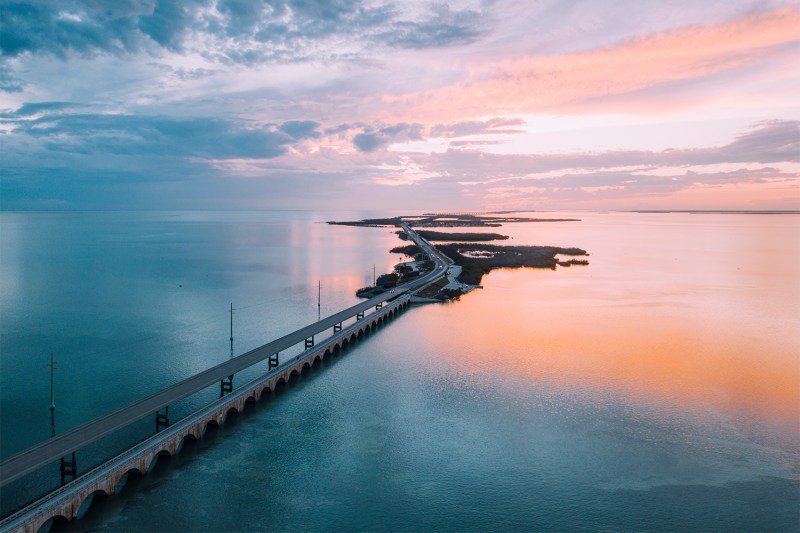 Long bridge connecting the Florida Keys