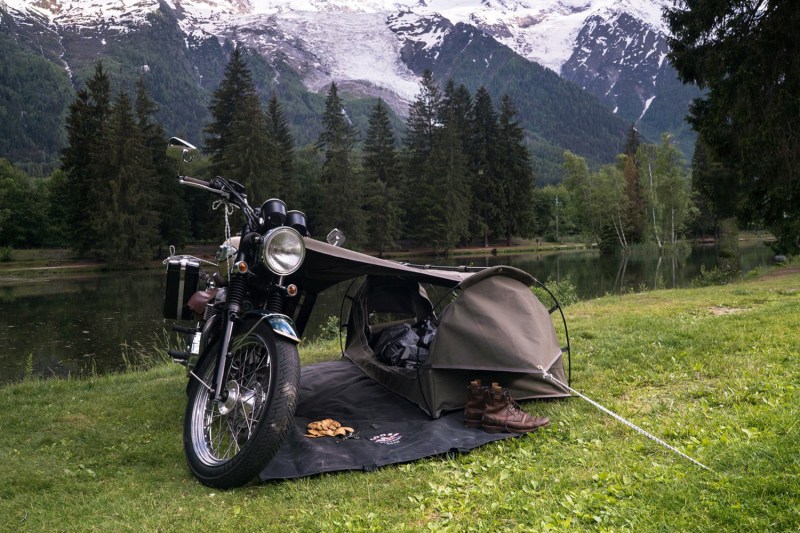 Wingman-of-the-Road Goose Motorcycle Camping System lake