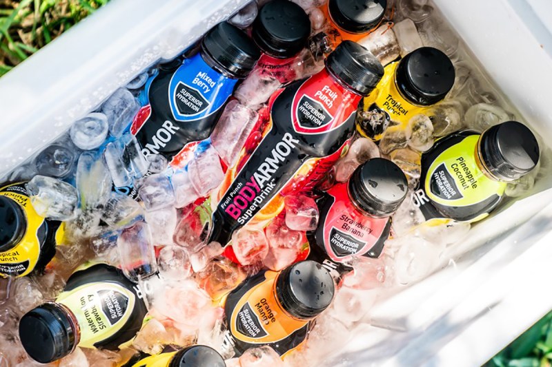 Bodyarmor SuperDrink in a cooler