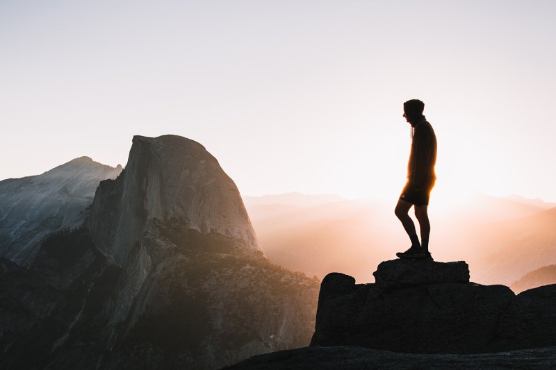 hiking sunrise silhouette