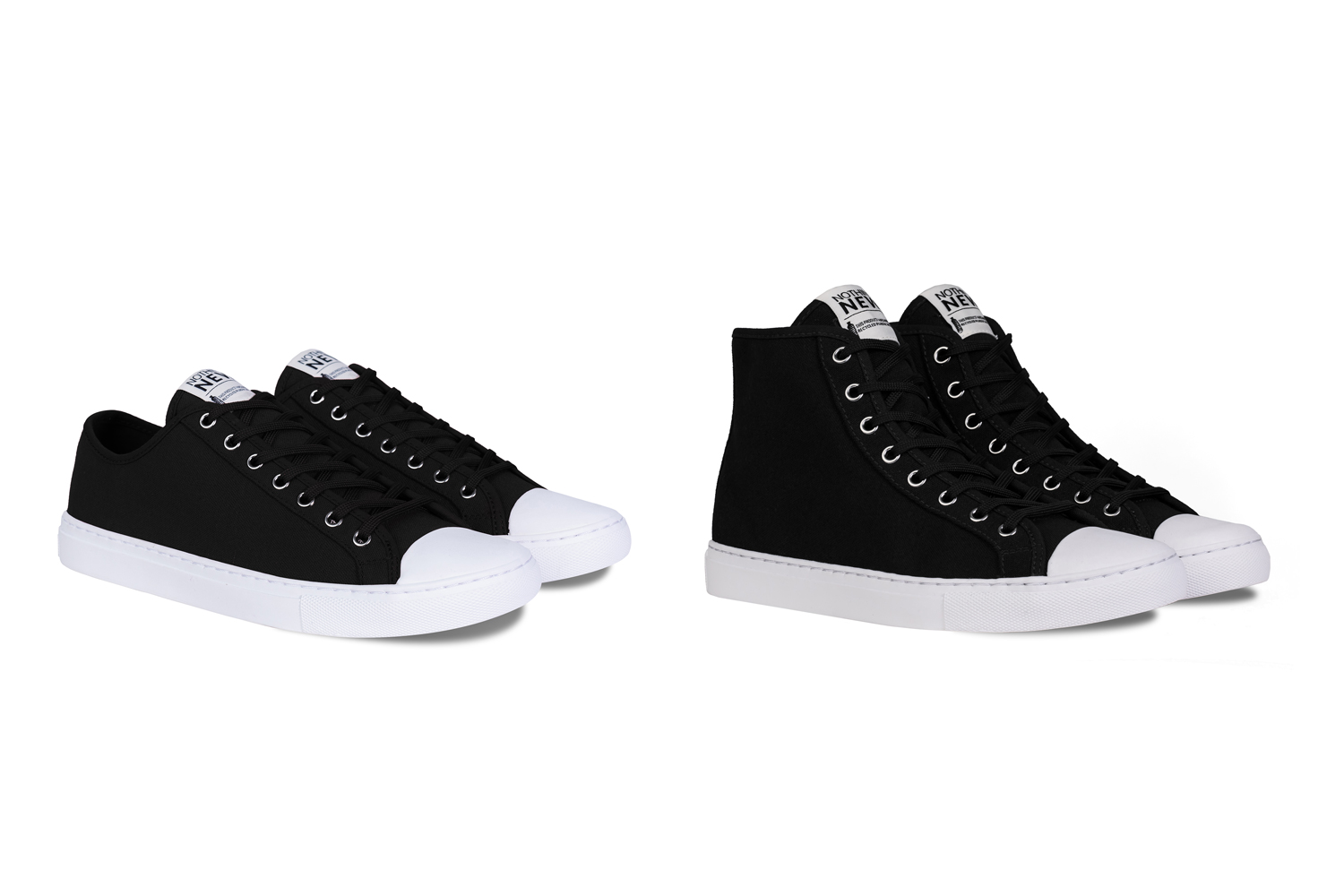 nothing new sustainable sneakers shoes black lowhigh top