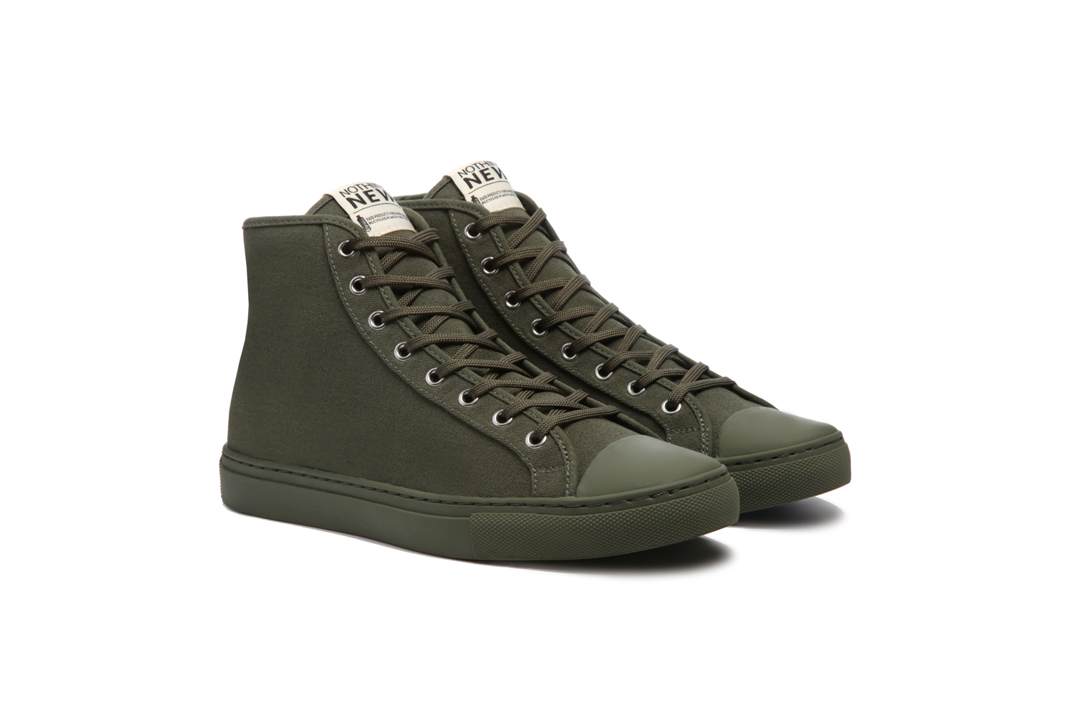 nothing new sustainable sneakers shoes forestgreen high top