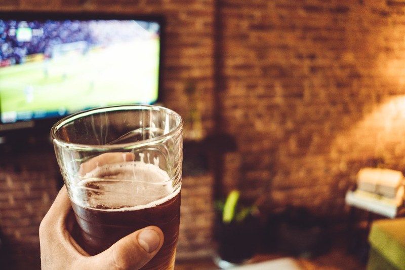 beer soccer game tv