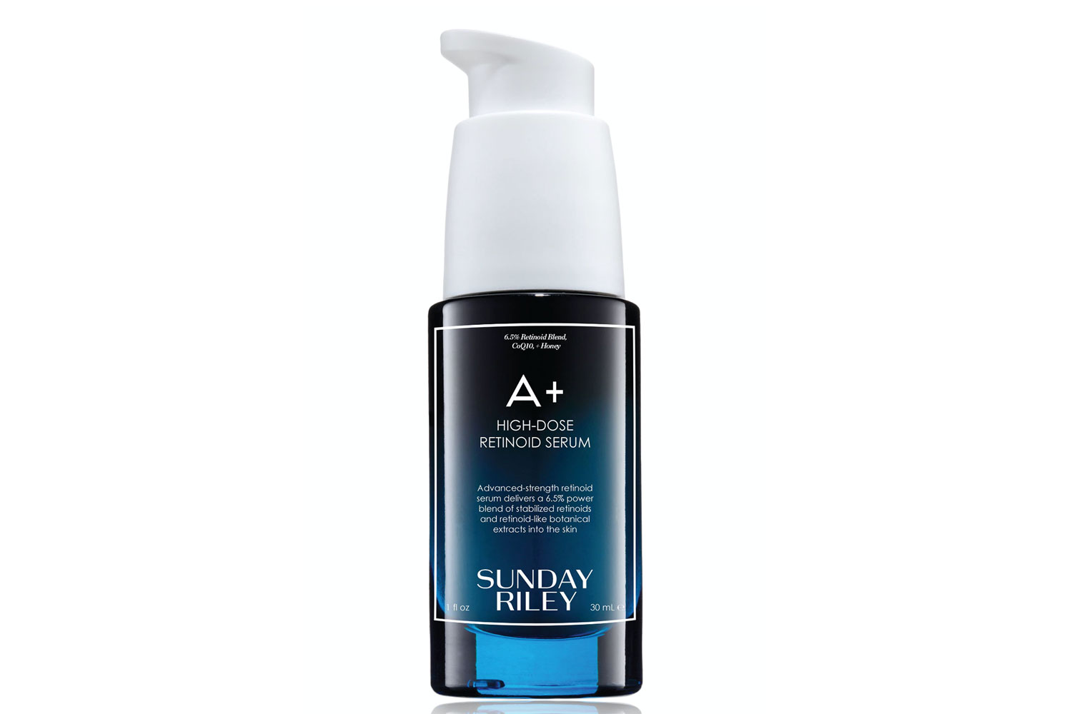 Sunday Riley A+ High-Dose Retinoid Serum on a white background.