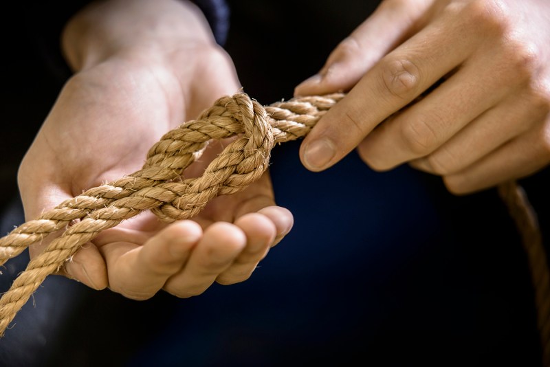 Reef knot square knot sailing knot