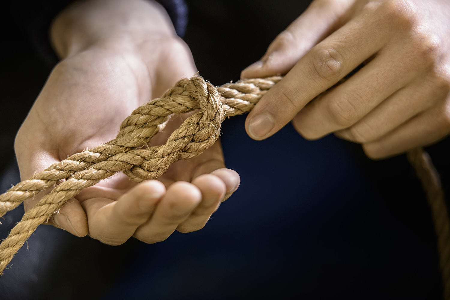 Reef knot square knot sailing knot