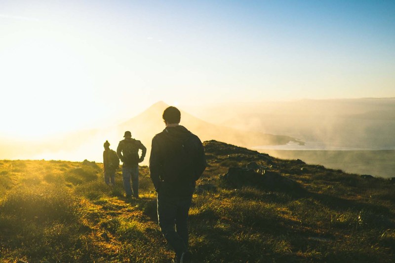 hiking sunset