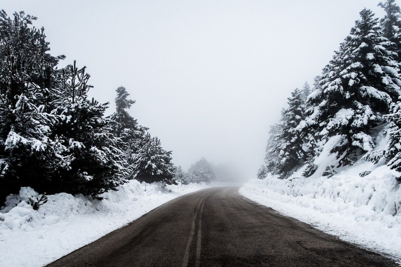 road trip winter road