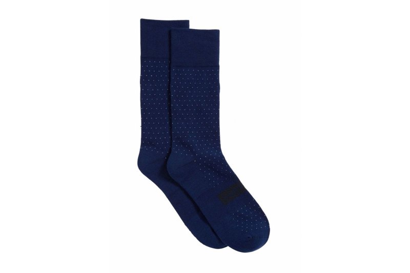 A pair of blue Bonobos Cotton Blend Dress Socks.