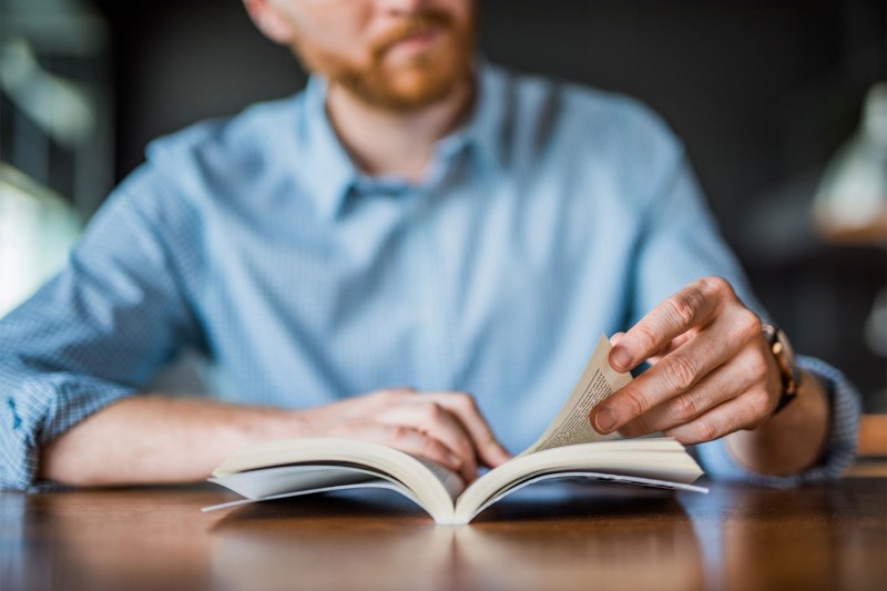 Man reading a book