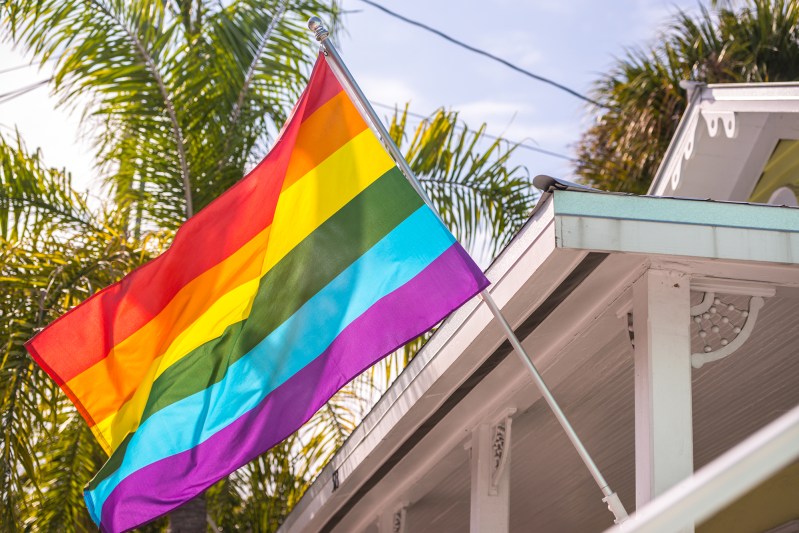 Rainbow flag on house
