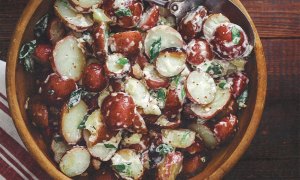 Grilled potato salad