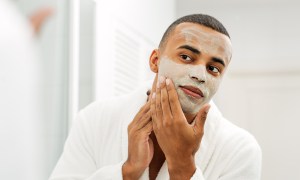 Man Treating Acne Scars