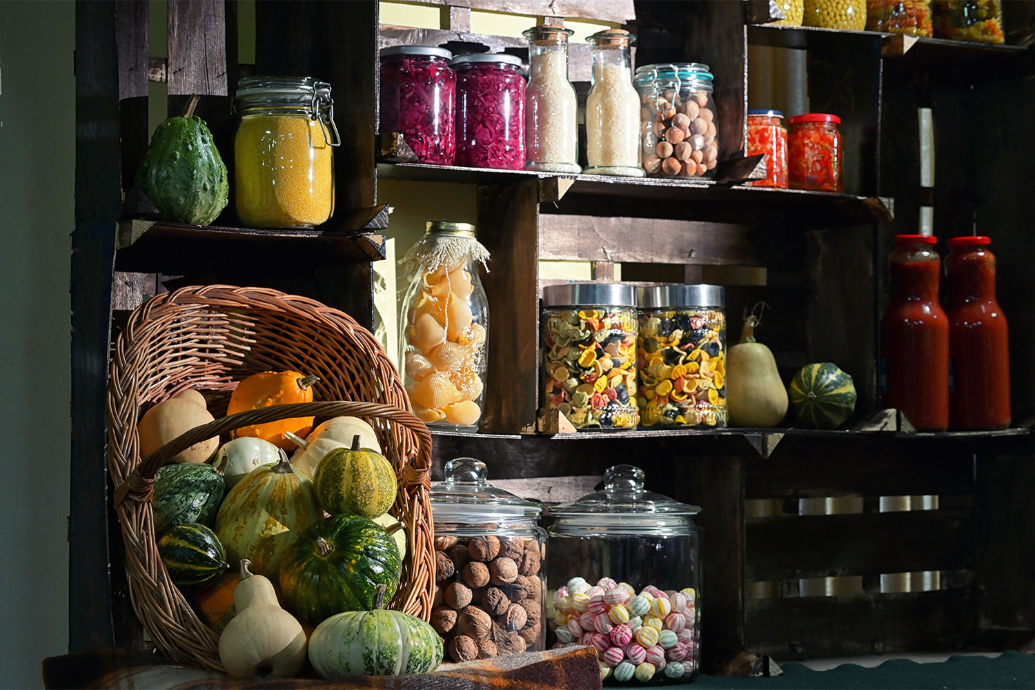Pantry full of jarred food