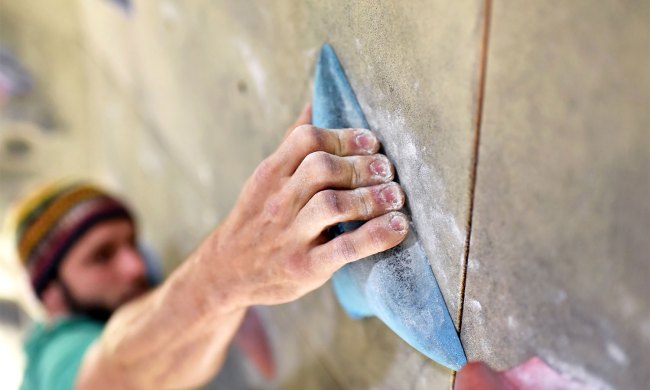 A man bouldering.