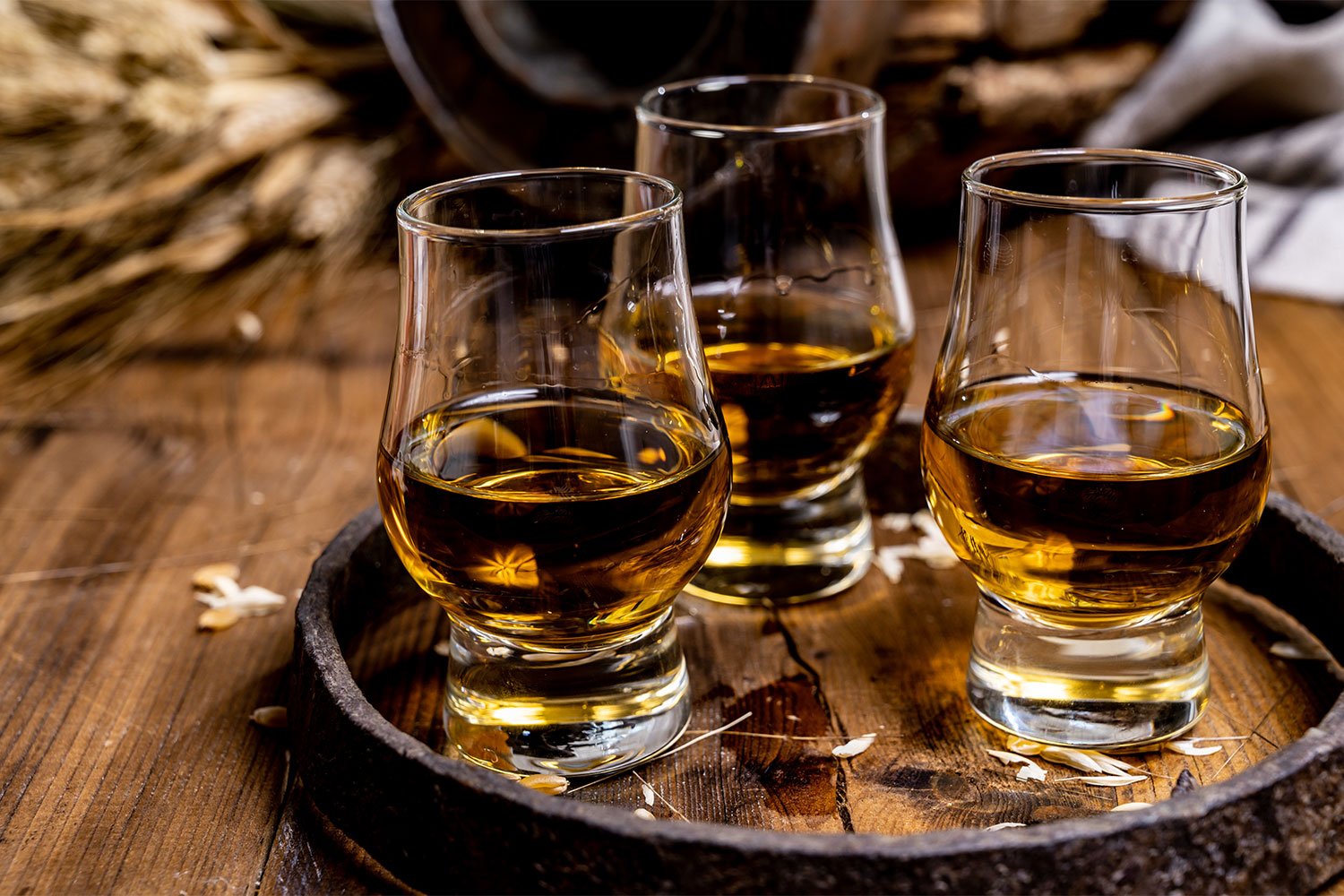 A trio of whiskies