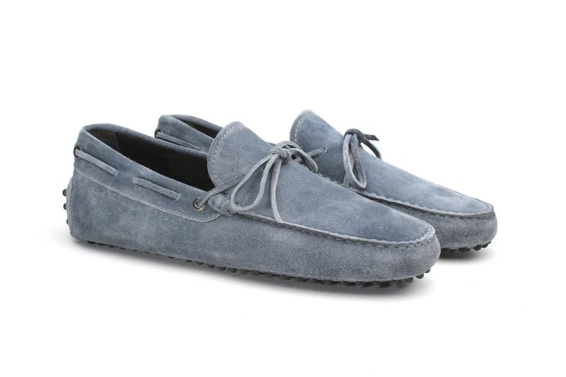 Aurelien Light Blue Suede Driving Shoes
