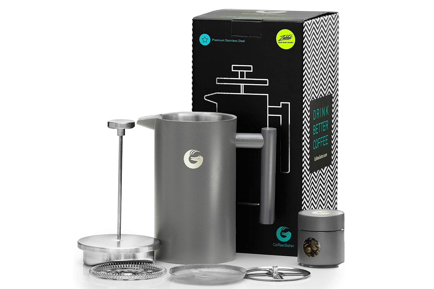Coffee Gator French Press Coffee Maker, Thermal Insulated Brewer