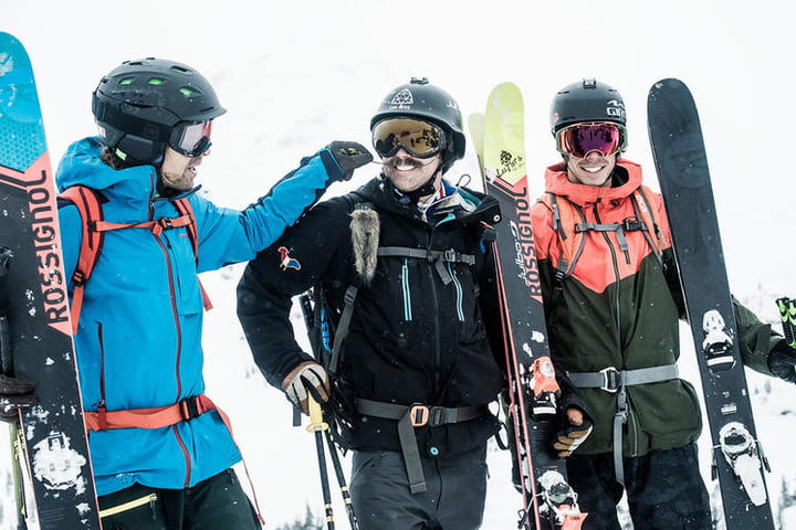 Three skiers