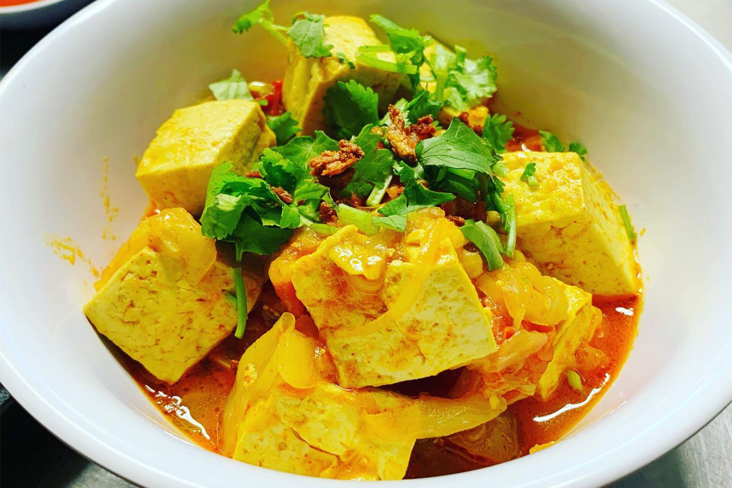 Tofu dish from Top Burmese in Portland, Oregon