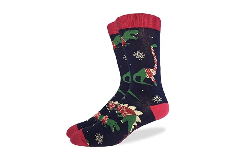 Good luck dinosaur socks.