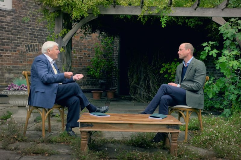 Sir David Attenborough and Prince William Discussing Earthshot Prize