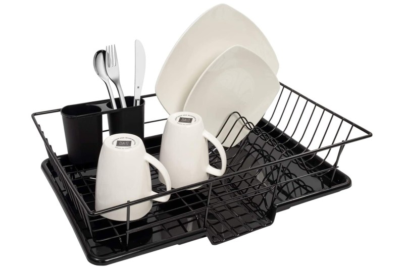 Sweet Home Collection 3 Piece Dish Drainer Drain Board and Utensil Holder
