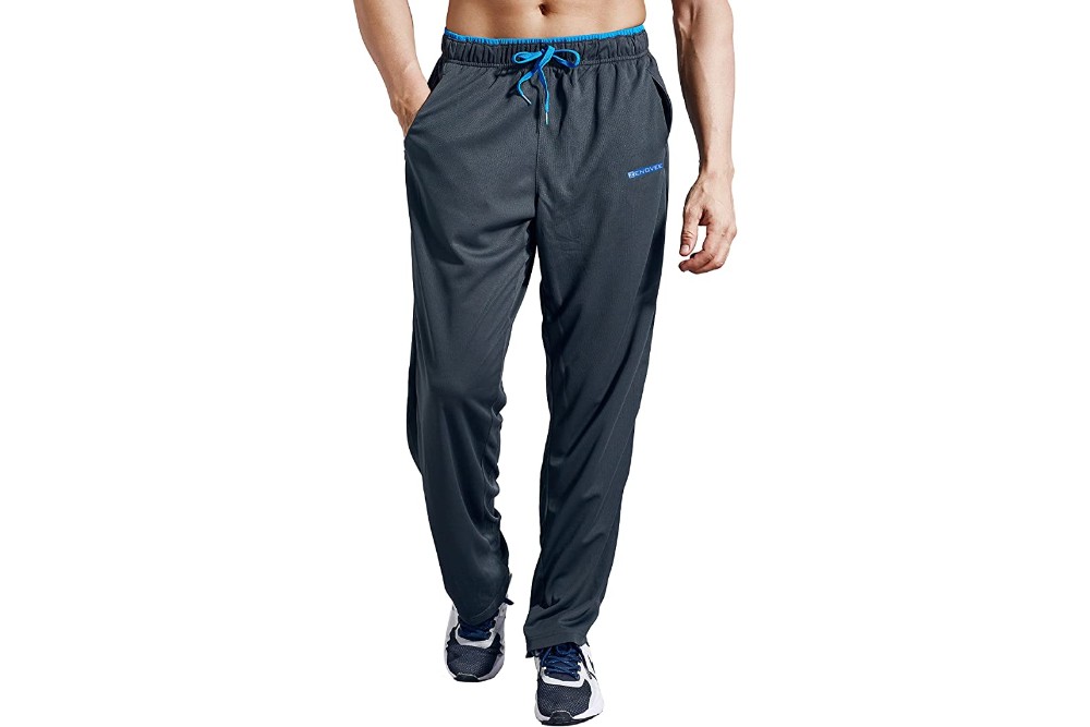 MAGNIVIT Men's Lightweight Sweatpants Loose Fit Open Bottom Mesh Athletic Pants with Zipper Pockets 