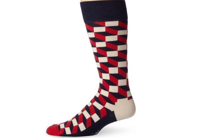 A Happy Socks Dressed Coffee Legs Crew Sock with fun patterns.