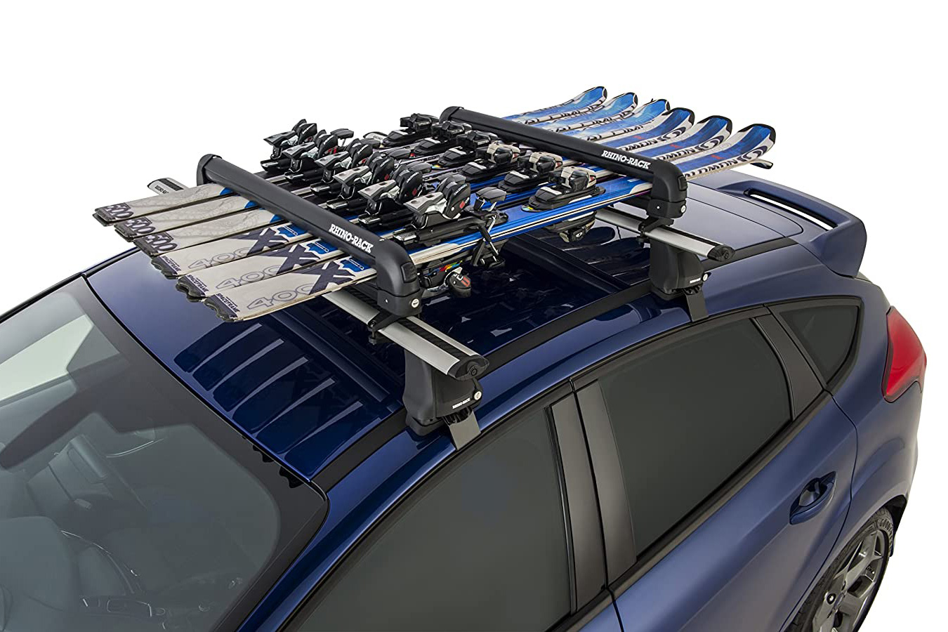 Car Roof Ski Carrier Lockable Ski Roof Rack Carrier Snowboard Top Holder 2 Skis and 4 Snowboards Capacity 
