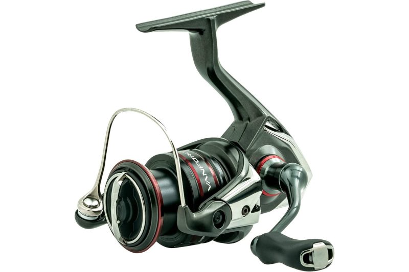 Shimano Vanford F Spinning Reel on a white studio background.