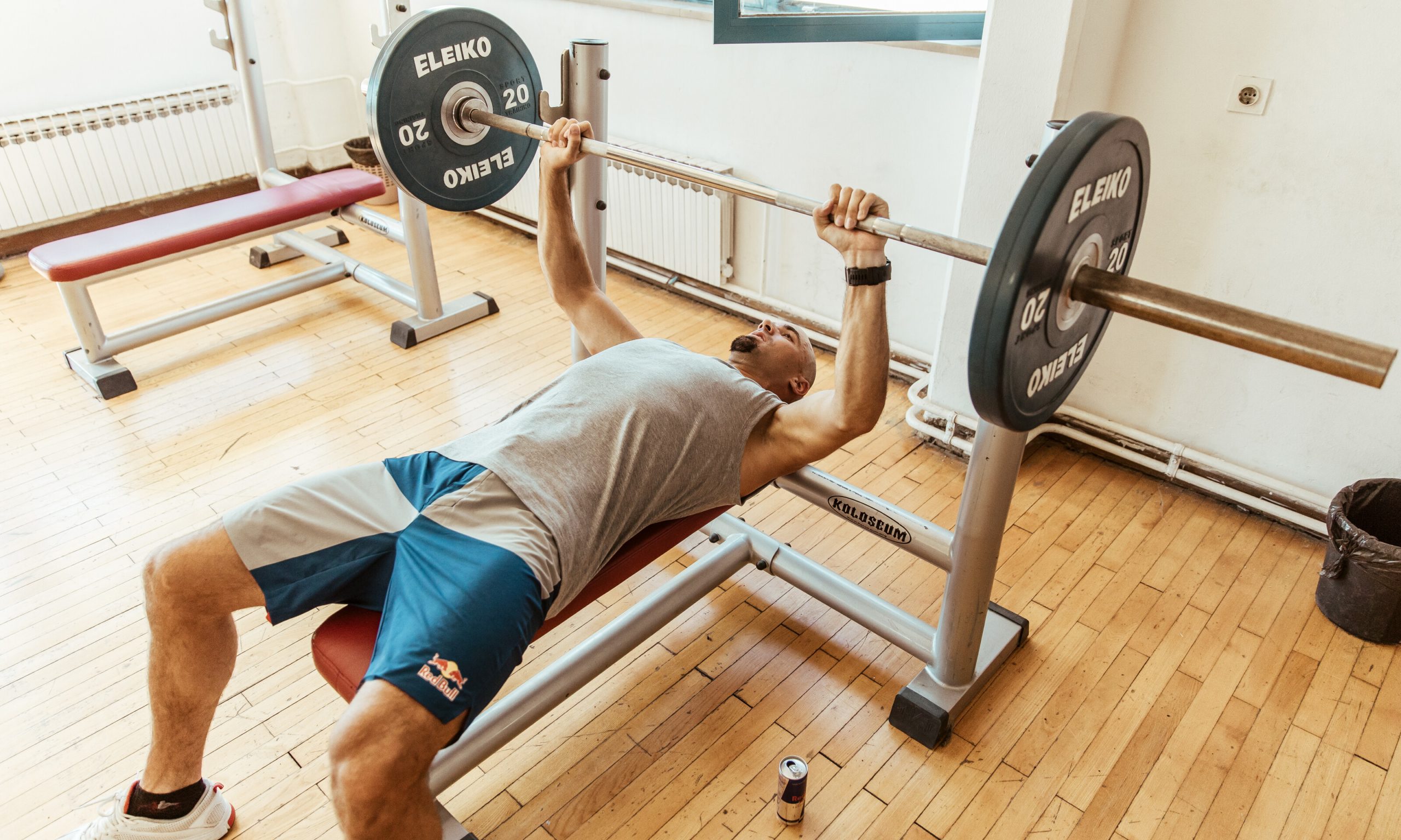 Man doing bench presses