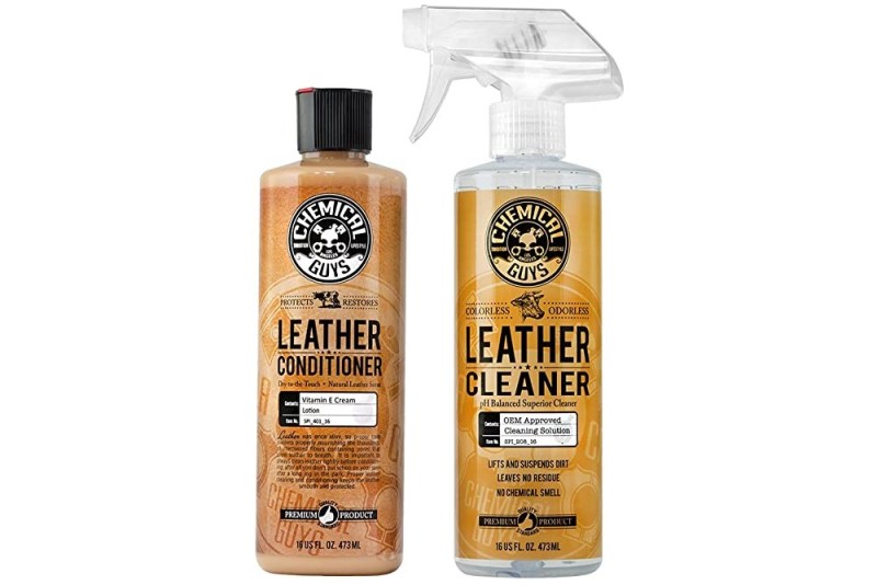 Chemical Guys Leather Cleaner Duo on a white background.
