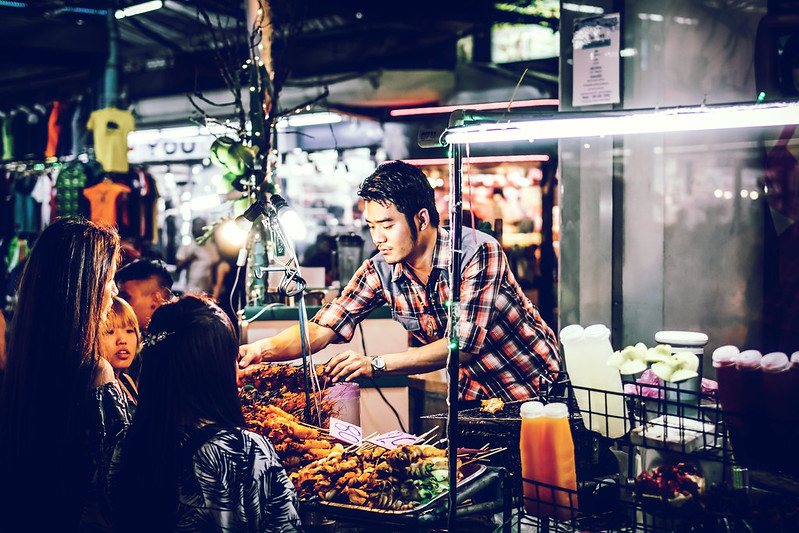 Thai street food vendor