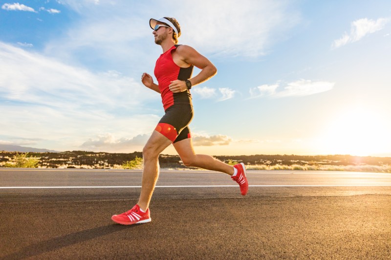 Man running outdoors.
