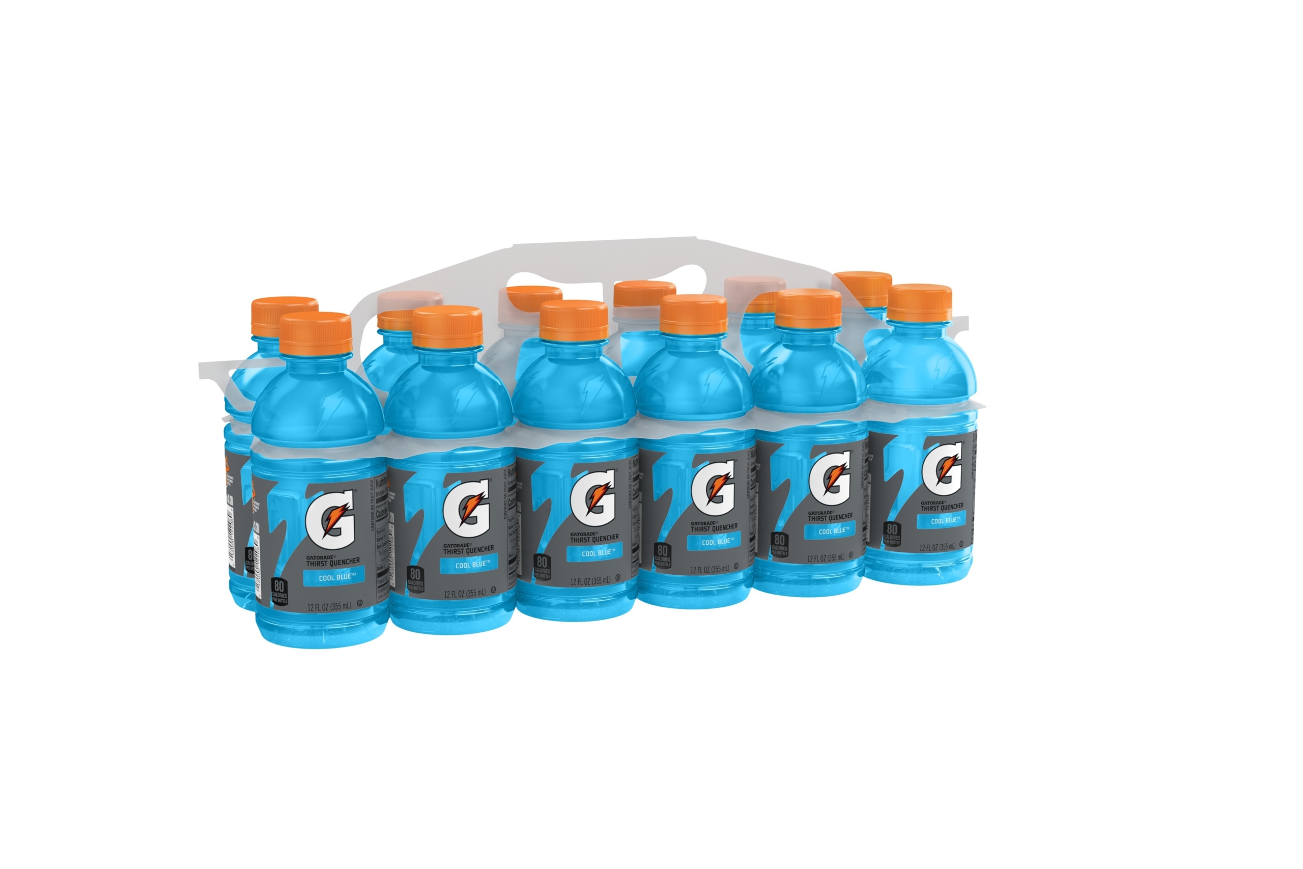 Bottles of Gatorade on white background.