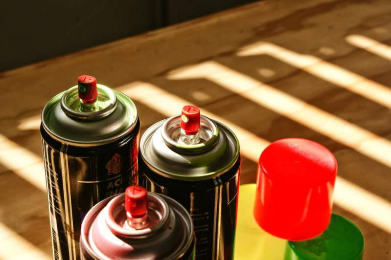 Cans of spray paint