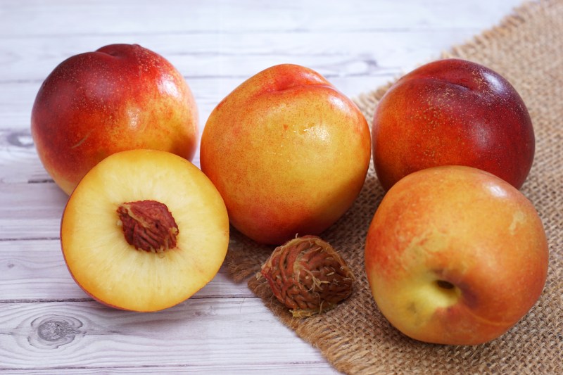Nectarines on a table
