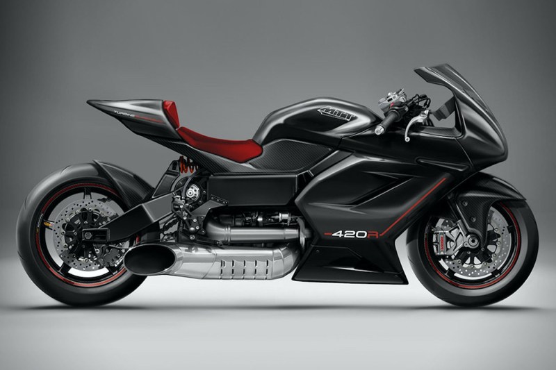 Black 2017 MTT 420RR side profile.