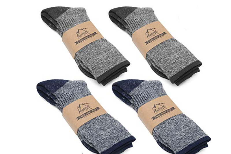 Pembrook Merino Wool Socks for Men & Merino Wool Socks for Women Merino Wool Sock Pack 4 Pairs 